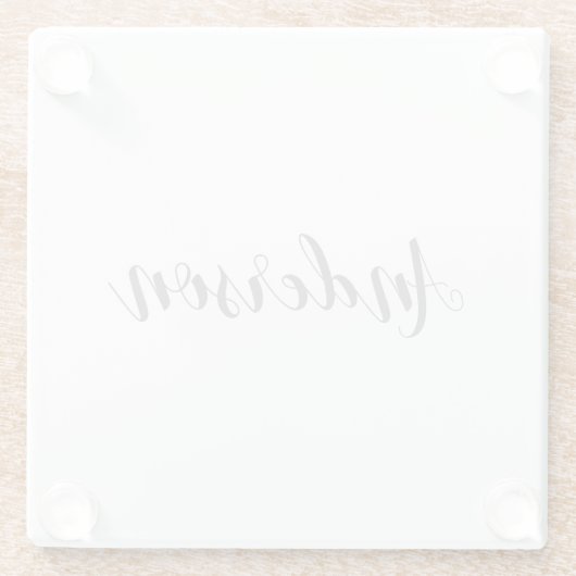 Ihr Name oder Text | Extravagantes Elegantes Skrip Glasuntersetzer (Rückseite)