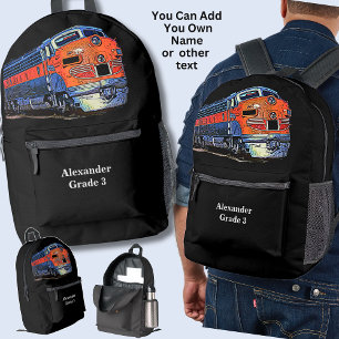 Ihr Name oder Text - F7 Diesellokomotive Bedruckter Rucksack
