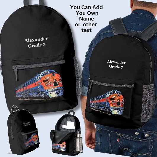 Ihr Name oder Text - F7 Diesellokomotive Bedruckter Rucksack
