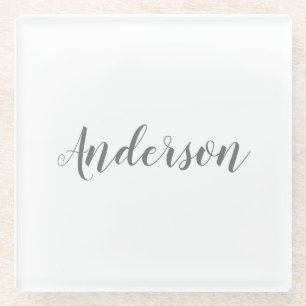 Ihr Name oder Text Fancy Elegante Schrift Glasuntersetzer