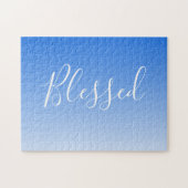 Ihr Name oder Wort | Blue Ombre Gradient Puzzle (Horizontal)