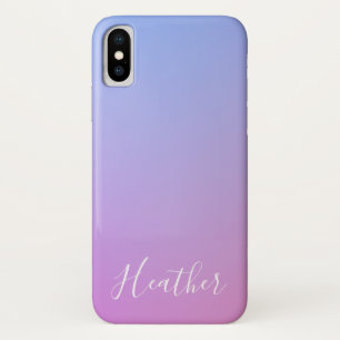 Ihr Name oder Wort Lila Rosa und blaue Farbe Case-Mate iPhone Hülle