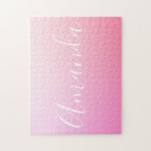Ihr Name oder Wort | Pink Gradient Ombre Puzzle (Vertikal)