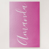Ihr Name oder Wort | Pink Gradient Ombre Puzzle (Vertikal)