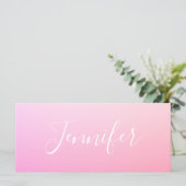 Ihr Name oder Wort | Pink Ombre (Stehend Vorderseite)