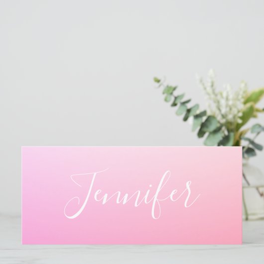 Ihr Name oder Wort | Pink Ombre (Stehend Vorderseite)