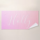 Ihr Name oder Wort | Pink Ombre Gradation Badehandtuch (Badehandtuch)