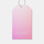 Ihr Name oder Wort | Pink Ombre Gradation Geschenkanhänger (Vorderseite)
