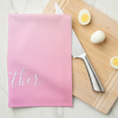 Ihr Name oder Wort | Pink Ombre Gradation Geschirrtuch (Viertel Falte)