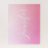 Ihr Name oder Wort | Pink Ombre Gradation Puzzle (Vertikal)