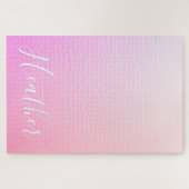 Ihr Name oder Wort | Pink Ombre Gradation Puzzle (Horizontal)