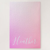 Ihr Name oder Wort | Pink Ombre Gradation Puzzle (Vertikal)