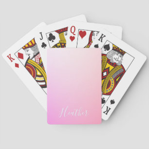 Ihr Name oder Wort   Pink Ombre Gradation Spielkarten
