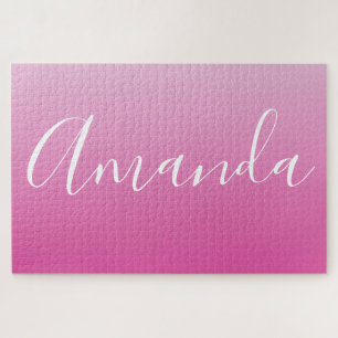 Ihr Name oder Wort Rosa Farbverlauf Ombre Puzzle