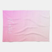 Ihr Name oder Wort | Rosa Ombre-Abstufung Geschirrtuch (Horizontal)
