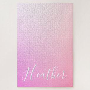 Ihr Name oder Wort Rosa Ombre-Abstufung Puzzle