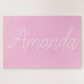 Ihr Name oder Wort | Rosa und Weiß Puzzle (Horizontal)