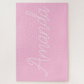 Ihr Name oder Wort | Rosa und Weiß Puzzle (Vertikal)