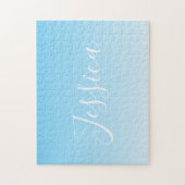 Ihr Name oder Wort | Sky Blue Ombre Gradient Puzzle (Vertikal)