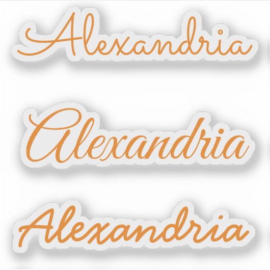 Ihr Name Orange Handgeschriebene Skriptversionen Aufkleber (Vorderseite)
