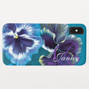 Ihr Name pansy floral aqua botanische Kunst Case-Mate iPhone Hülle