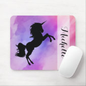 Ihr Name Pastel Unicorn Maus Pad Mousepad (Mit Mouse)