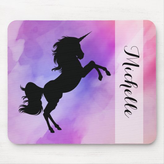 Ihr Name Pastel Unicorn Maus Pad Mousepad (Vorne)