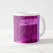Ihr Name - Patchwork, Blume, Wirbel - Rosa Jumbo-Tasse (Vorderseite Rechts)