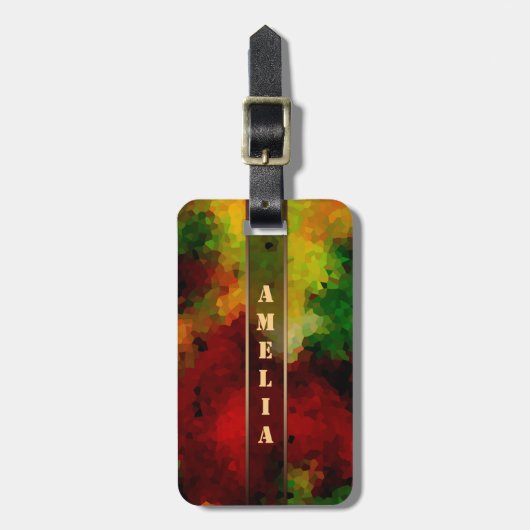 Ihr Name, personalisieren, Initialen, abstrakt Gepäckanhänger (Vorderseite vertikal)