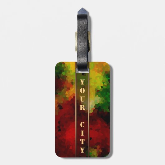 Ihr Name, personalisieren, Initialen, abstrakt Gepäckanhänger (Rückseite vertikal)