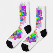 IHR NAME personalisieren Zap Ouch Pow Crew Socks Socken (Linkes Detail)