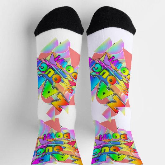 IHR NAME personalisieren Zap Ouch Pow Crew Socks Socken (Oben)