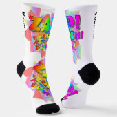 IHR NAME personalisieren Zap Ouch Pow Crew Socks Socken (Gewinkelt)