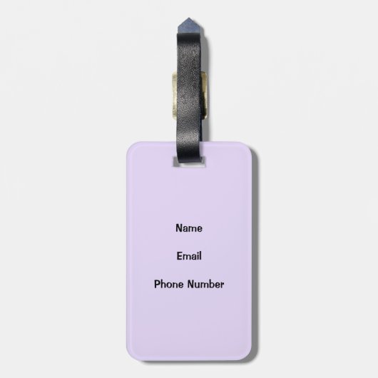 Ihr Name Personalisiert auf einem Lila Streifenmus Gepäckanhänger (Rückseite vertikal)