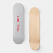 Ihr Name personalisiert Grau Skateboard (Vorderseite)