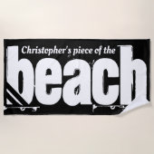Ihr Name Piece The Beach Funny Black and White Strandtuch (Vorderseite)