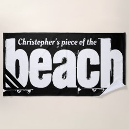 Ihr Name Piece The Beach Funny Black and White Strandtuch
