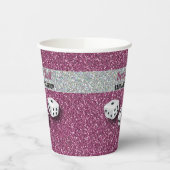 Ihr Name Pink Sparkle Dice Bunco  Pappbecher (Links)