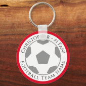 Ihr Name plus Football Team Name Schlüsselanhänger (Vorderseite)
