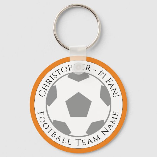 Ihr Name plus Football Team Name Schlüsselanhänger (Vorderseite)