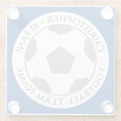 Ihr Name plus Fußball Team Name Glass Untersetzer (Rückseite)