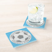 Ihr Name plus Fußball Team Name Glass Untersetzer (Schrägansicht)