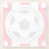 Ihr Name plus Fußball Team Name Glass Untersetzer (Rückseite)