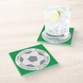 Ihr Name plus Fußball Team Name Glass Untersetzer (Schrägansicht)