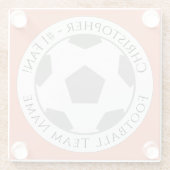 Ihr Name plus Fußball Team Name Glass Untersetzer (Rückseite)