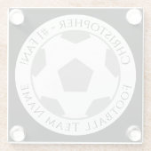 Ihr Name plus Fußball Team Name Glass Untersetzer (Rückseite)