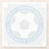 Ihr Name plus Fußballmannschaftsname Glasuntersetzer (Rückseite)