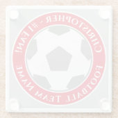 Ihr Name plus Fußballmannschaftsname Glasuntersetzer (Rückseite)