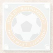 Ihr Name plus Fußballmannschaftsname Glasuntersetzer (Rückseite)