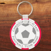 Ihr Name plus Name des Fußballteams Schlüsselanhänger (Vorderseite)